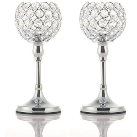 2pcs Silver Crystal Tea Light Candle Holders Centerpiece For Table Dining Room Coffee Home Decor Candlestick 10 Inches Tall Canada Table Dining Room Coffee, Crystal Dining Table Centerpieces
