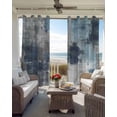 thumbnail image 4 of Navy Blue Grey Blackout Curtains, Light Blocking Print Window Curtains, Modern Oil Painted Abstract Art Aesthetics Thermal Insulated Window Drapes for Living Room 2 Panels, 55"W x 39"L, 4 of 9