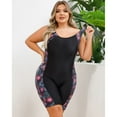 thumbnail image 5 of SWSMCLT Women's Plus Size One Piece Rash Guard Swimsuit Swimming Scuba Rashguard Modest Swimwear Floral Printed Sleeveless Bathing Suit Padded Low Back Boyleg Shorts Surfing Lap Multicolored 18, 5 of 5