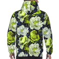 thumbnail image 7 of Wukai Teal floral elegance Print Men Hoodies Fleece Sweatshirts Long Sleeve Sweaters Pullover Fall Outfits Winter Clothes-3X-Large, 7 of 7