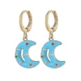 thumbnail image 1 of Pendientes colgantes de media luna, color azul, 1 of 4
