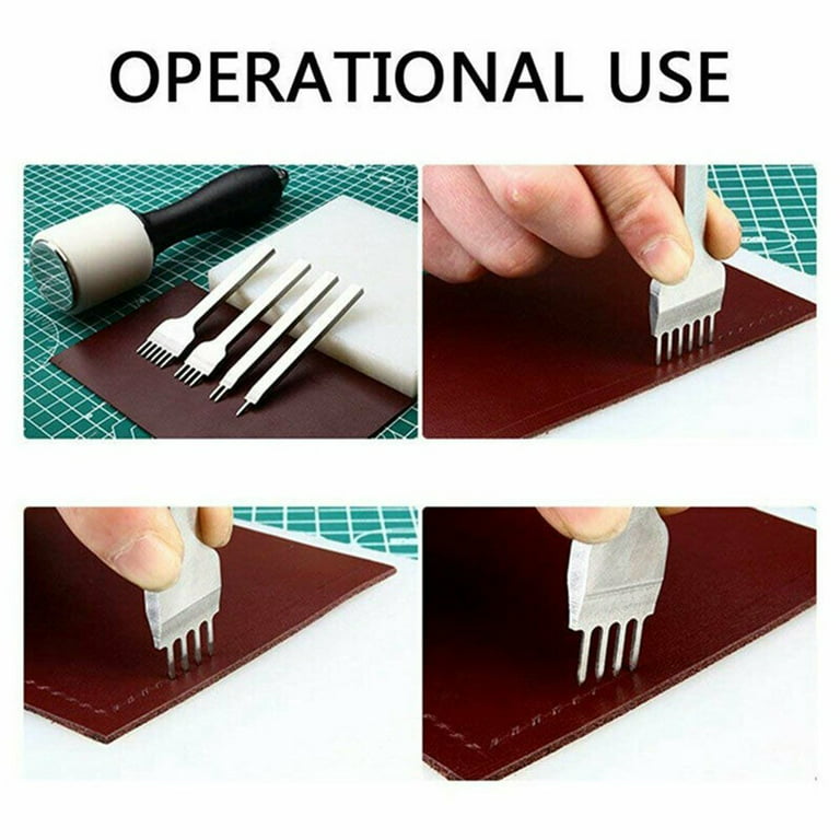 3/4/5/6mm Spacing Punch Tool For Leather Hole Punches Tool Lacing Stitching  Sewing DIY Leather Craft Tools 1/2/4/6 Prong