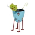 thumbnail image 5 of DecMode 16" x 19" Blue Metal Cat Planter with Flower Pattern, 5 of 8