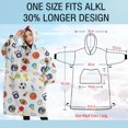 thumbnail image 4 of Oversized Wearable Blanket Hoodie,Baseball Football Pattern Sherpa Blanket Hoodie with Super Pockets,Super Warm Fuzzy Pullover for Women & Men, 4 of 6