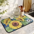 thumbnail image 3 of Washable Rubber Sunflower Cute Floral Dish Drying Mats for Kitchen Counter Home Large Coffee Bar Pad Accessories and Decor for Utensils Stemware 19.5''x12'', 3 of 7