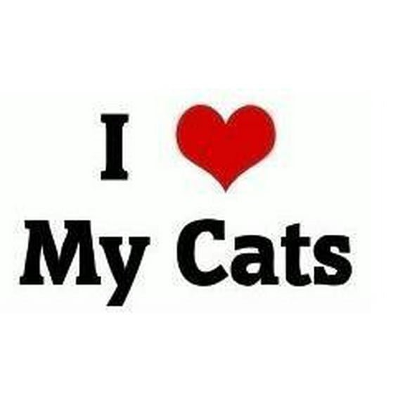 I Love My Cats - Wall Decal Picture Art – Living Room – Peel & Stick Sticker - Vinyl Wall Decal - 22 Colors Available