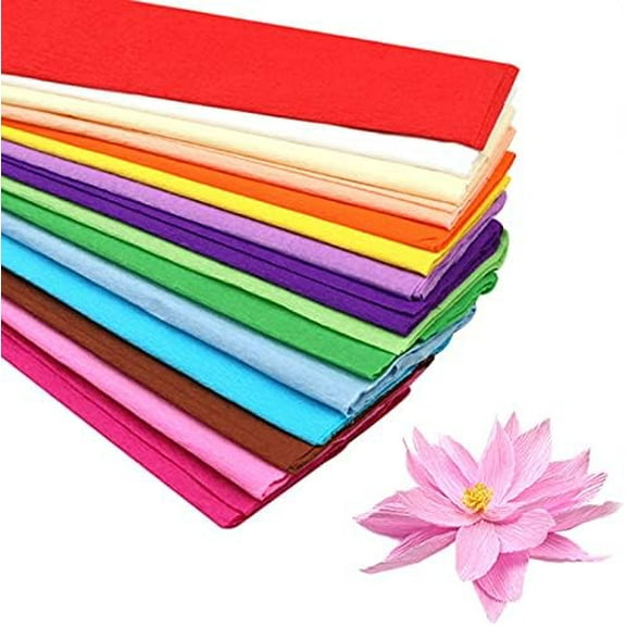 Premium Crepe Paper Party Streamers 21 Assorted Colors, Large 20 Inch X 3.2 Ft. Per Sheet DIY Crepe Paper Flowers Crafts Gift Wrapping Box Birthday Wedding Party Drop Decoration Supply (10)