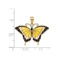 thumbnail image 2 of Butterfly Pendant Necklace in 14K Yellow Gold with Chain, 2 of 4