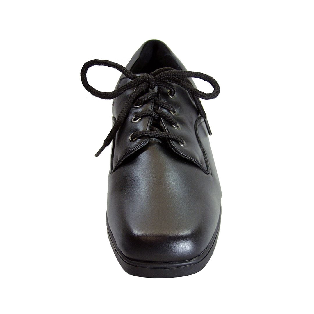 24 HOUR COMFORT Cherie Women's Wide Width Leather Lace-Up Oxford Shoes BLACK 5.5