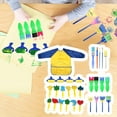 thumbnail image 1 of Esponjas de pintura para niños, juego de pinceles de esponja para pintar para niños, sellos de pinceles para pintar DIY, con delantal impermeable para, 1 of 8