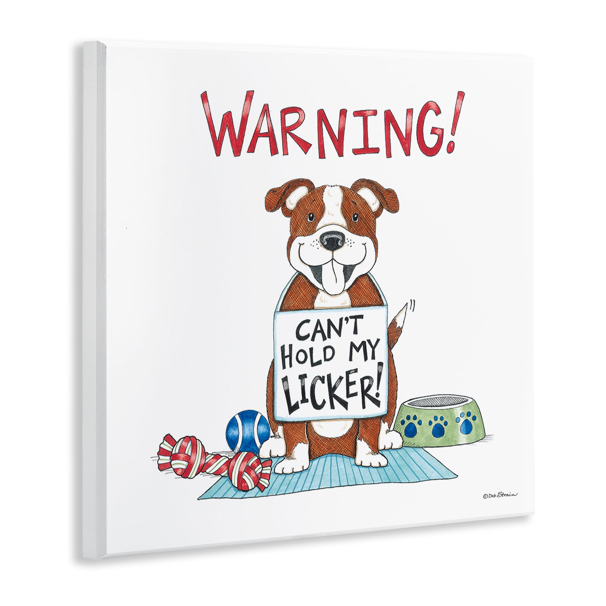 Stupell Industries Funny Can't Hold Licker Dog Animals Painting Unframed Art Print Wall Art, 12 x 12