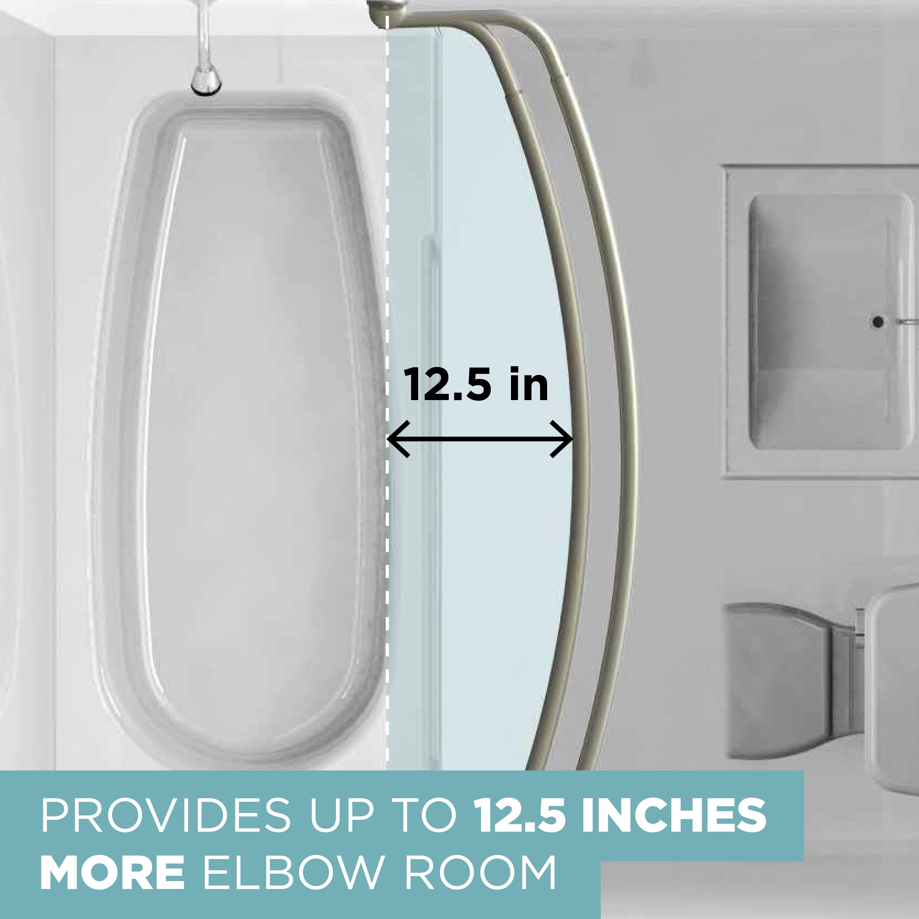 Buy Zenna Home NeverRust Aluminum 45 to 72 Adjustable Double Curved