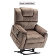 thumbnail image 3 of Julyfox Lift Velvet Recliner Chair with Dual Motor, Massage and Heat, Brown, 3 of 7
