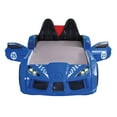 thumbnail image 3 of Furniture of America Sonet Plastic Twin Race Car Bed with LED Light in Blue, 3 of 11