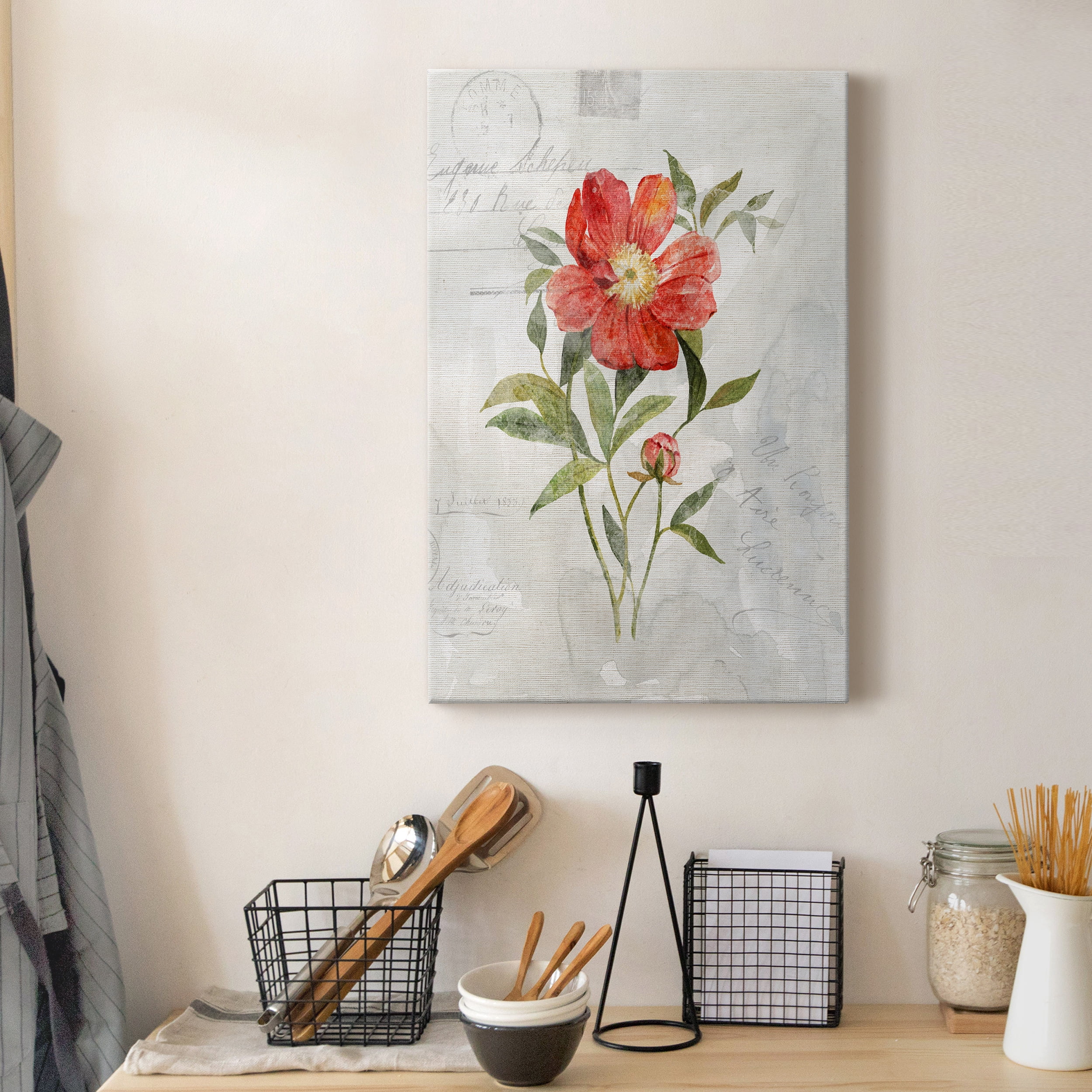 Linen Peony Premium Gallery Wrapped Canvas - Ready to Hang - 12 x 18