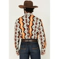 thumbnail image 4 of Wrangler Men's Checotah Aztec Orange  Black Western Shirt 112355378, 4 of 4