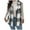 Gray, variant on Fall Vest for Women Plus Size Sleeveless Plaid Print Coat Button Down Lapel Vest Jacket Lightweight Casual Outerwear Loose Comfy Winter Waistcoat with Pockets