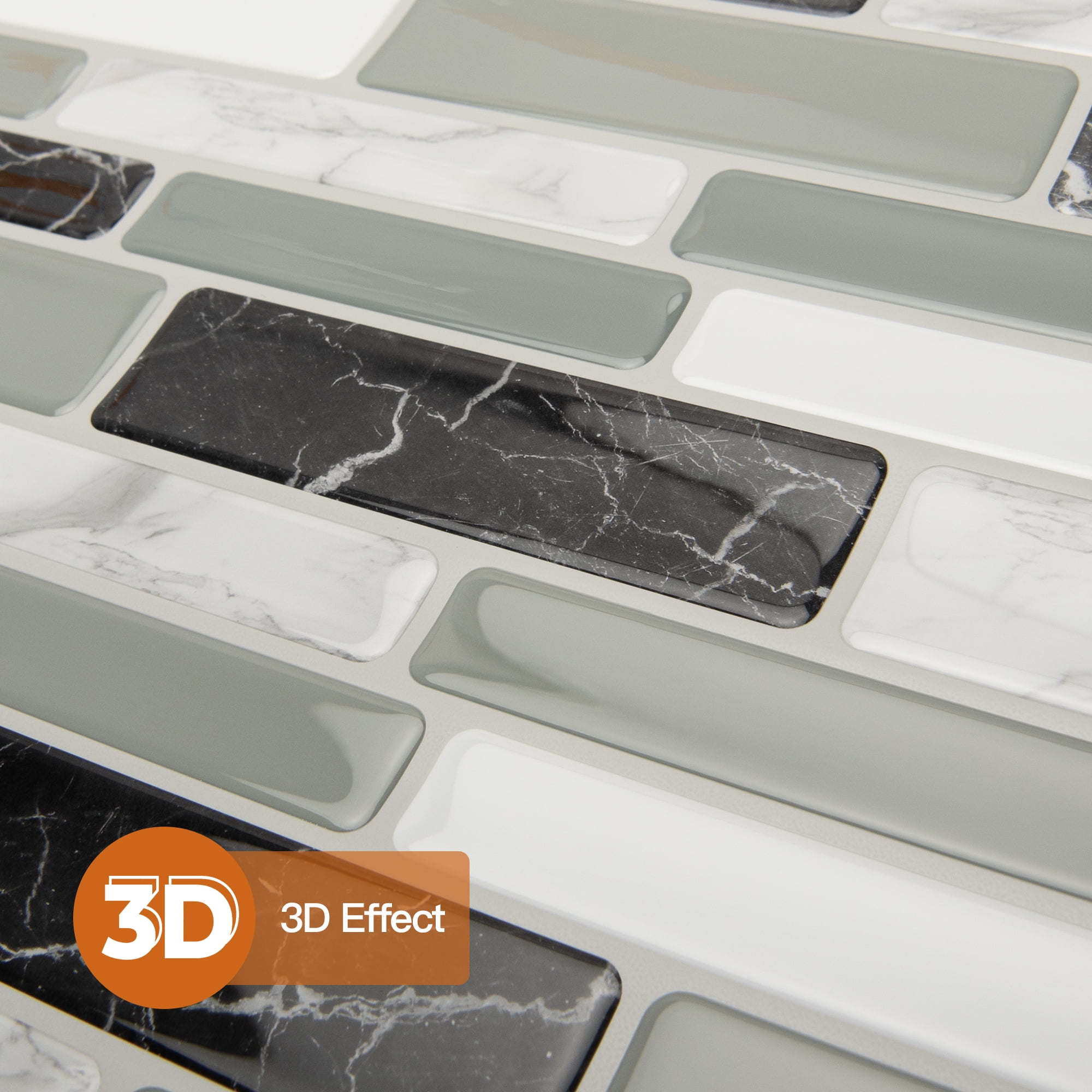 Art3dwallpanel 12"x12" Peel and Stick Backsplash Tiles,10-Sheet Self-Adhesive Wall Tile Stickers for Kitched,Bathroom,Countertop,Rentals