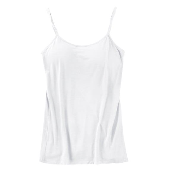 Tank Tops for Women Cotton Adjustable Strap with Built in Bra Stretch Cami Top