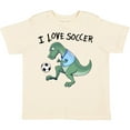 thumbnail image 3 of Inktastic I Love Soccer-dinosaur in Blue Boys or Girls Toddler T-Shirt, 3 of 5
