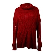 Free People Womens Complex Cable Pullover Deep Red Combo MD (Women's 8-10)