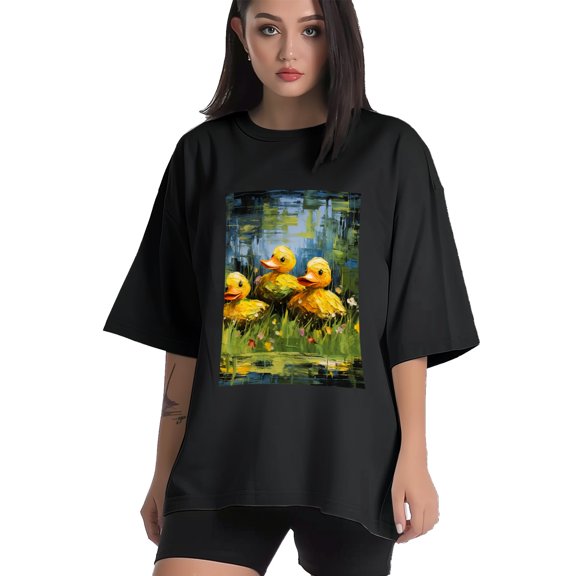 Plus Size Shirt for Women Black Tops for Women Short Sleeves Shirt for Women Duck T Shirt Crewneck Shirt for Women XS