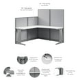 thumbnail image 3 of Office in an Hour 65W L Shaped Cubicle Desk in Pure White - Engineered Wood, 3 of 10
