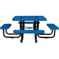 thumbnail image 2 of Global Industrial 46" Perforated Square Picnic Table, Blue, 2 of 7