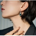 thumbnail image 7 of Vintage Green Nano Emerald Earrings for Women Dainty Green Dangle Earrings 925 Sterling Silver Simulated Diamond Drop Earrings Emerald Cut CZ Long Earrings for Women Elegant, 7 of 7