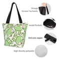 thumbnail image 4 of Pofeuu Cute Frog Print Women Fashion Shoulder Handbags Top Handle Satchel Bags Tote Shoulder Shopping Bag Stylish Canvas Tote Bag, 4 of 6
