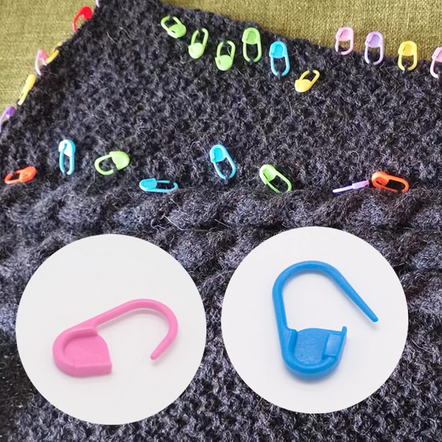 12 Pcs Stitch Holder Set, Assorted Colors Aluminium Cable Needles & Tapestry Yarn Needles Practical Knitting Tools for Blankets Scarves Other Knitting Project Crochet Projects with 20pcs Stitch Marker