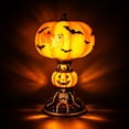 thumbnail image 2 of Halloween Pumpkin Ghost Night Light, Orange Resin Table Lamp with Warm LED Glow, Spooky Decor for Bedroom Desk Bar Mantel Party Home, 2 of 6