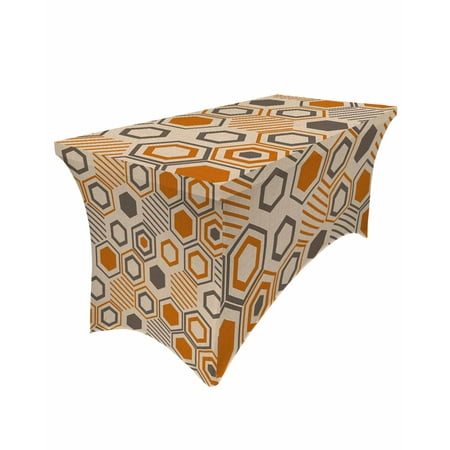 

Geometric Simplicity Rectangular Elastic Table Skirt Wedding Hotel Table Cover Holiday Dining Table Tablecloth