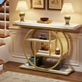 thumbnail image 6 of Finmind 41.3" Console Table, Modern 4-Tier Sofa Table Entryway Table with Circle Base, 6 of 7