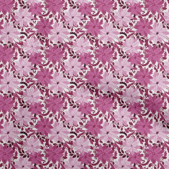 oneOone Cotton Poplin Pink Fabric Asian Floral Craft Projects Decor Fabric Printed By The Yard 42 Inch Wide