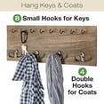 thumbnail image 2 of Excello Global Products Rustic, Shabby Chic Wall Mounted Hanging Entryway Coatrack Organizer. 24x8 - GPP-0017 - GPP-0017, 2 of 5