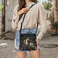 thumbnail image 5 of Kuiaobaty Crow Daisy Print Crossbody Bag for Women, Butterfly Moon Print Portable Leather Satchel Purse with Adjustable Strap, Zipped Pockets Shoulder Handbag Crossbody for Travel, 5 of 7