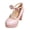 Pink, variant on Womens Pearl Flower Platform Dressy Shoes Bridal Elegant Bow Leather Chunky Block High Heels Sparkly Rhinestones Dress Pumps for Ladies Wedding Fall Spring Black Size 8.5