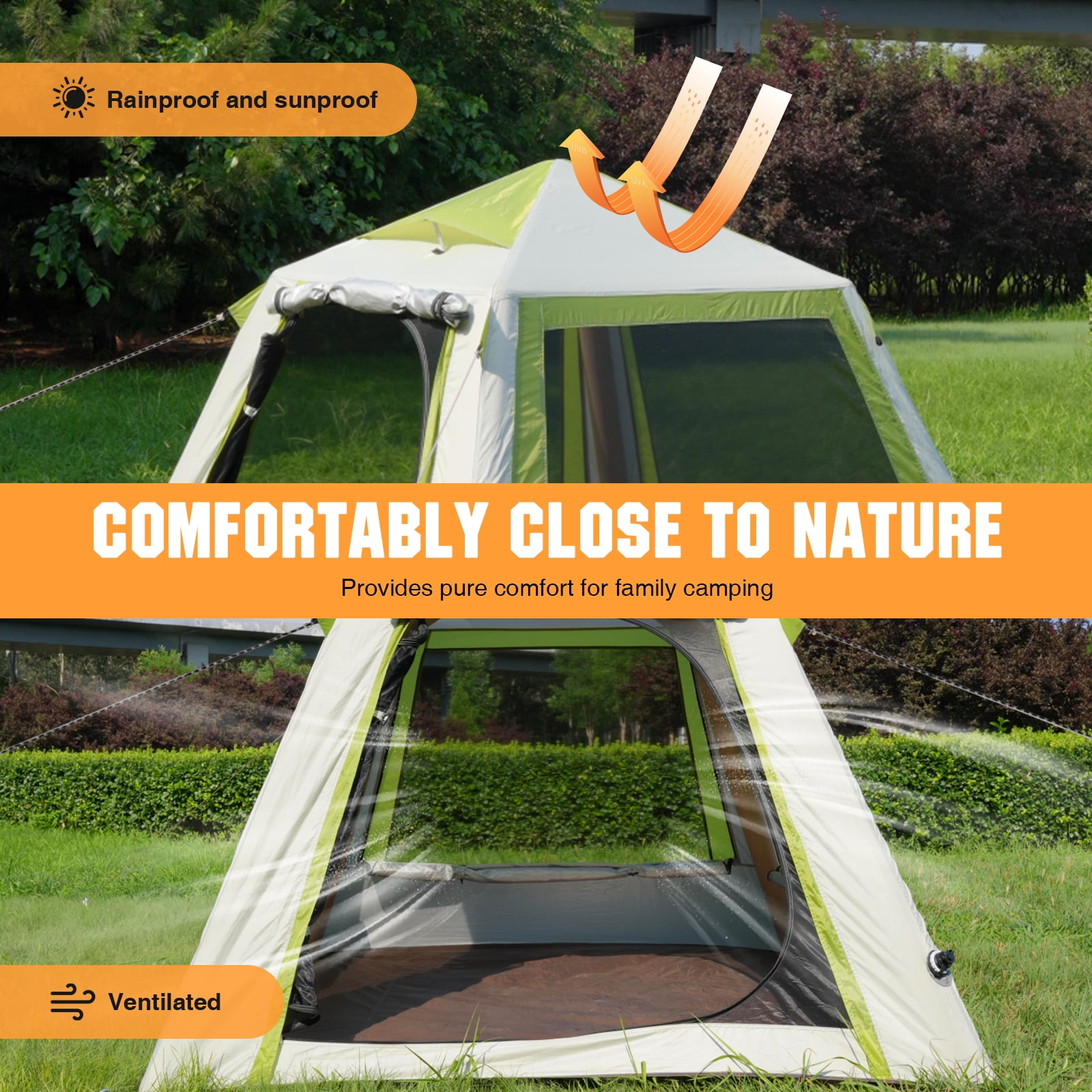 Qiyester Fully Automatic Inflatable Tent, Outdoor Camping, Rainproof and Sunproof, 300D Oxford Cloth, Foldable, Portable, Quick-Opening, No-Setup Required Inflatable Tent, Suitable for Travel