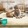 thumbnail image 4 of ODIKA 9'x12' Washable Area Rug Non-Slip, Chair-Friendly Cream Duck Hunting Antique Art Vintage Pinecone Border with Rustic Accents for Dining Room, Basement, Large Office, 4 of 7