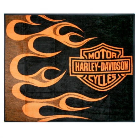 Harley Davidson Bar & Shield Fire breather Flame Silk Touch Throw Blanket 50x60 