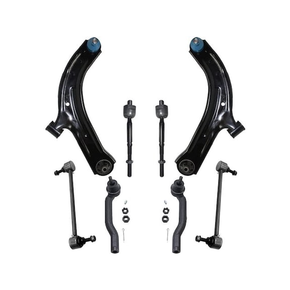 Front Control Arm Sway Bar Link Tie Rod Kit - Compatible with 2007 - 2012 Nissan Versa 2008 2009 2010 2011