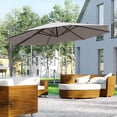 thumbnail image 2 of Outsunny 10ft Cantilever Patio Umbrella with 360° Rotation, Grey, 2 of 10