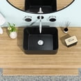 thumbnail image 2 of 16x12 Inch Matte Black Rectangular Ceramic Bathroom Sink / Acid Resistance, Elegant Look, 2 of 4