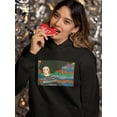 thumbnail image 2 of Pastell Black Haired Woman Hoodie Women's -Hulya Ozdemir Designs, Female Large, 2 of 4