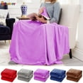 thumbnail image 5 of Spencer 28" x 40" Super Soft Coral Fleece Lightweight Throw Blankets Mircofiber for Couch Sofa Bed Chair "Purple", 5 of 6