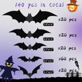 thumbnail image 2 of Party Supplies Decorations Bats Wall Decor 140PCS Realistic PVC 3D Black Scary Bat Sticker for Creepy Home Decor Party Decorations DIY Wall Decal Bathroom Indoor, 2 of 7