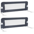 thumbnail image 1 of Costway 2 PCS 42" Toddler Foldable Bed Rail with Adjustable Safety Strap, Bedrail Guard Grey, 1 of 7