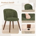 thumbnail image 6 of Dycanpo Upholstered Dining Chairs Set of 2, Wooden Dining Side Chairs with Curved Backrest & Individual Back Cushion, Green Color, 6 of 8