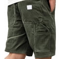 thumbnail image 4 of Mens Corduroy Shorts Casual Elastic Waistband Big and Tall Shorts Solid Color Lightweight Work Short with Pockets Army Green 3XL, 4 of 4